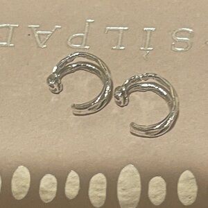 Silpada Silver Textured Hoop Earrings